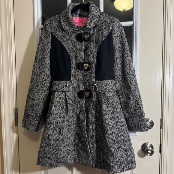 Betsey Johnson Jackets & Blazers - Betsey Johnson Herringbone Swing Coat Size 2